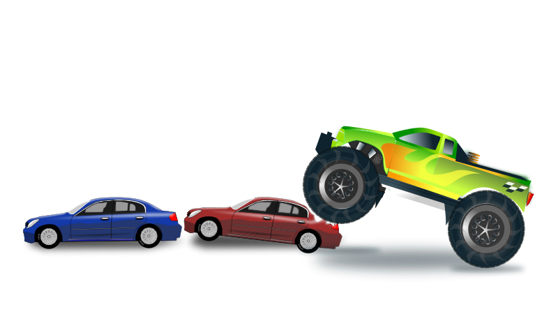 Monster Truck and Cars