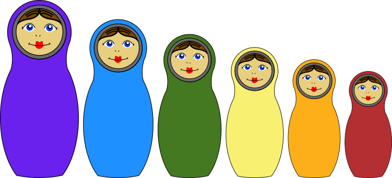 Six matriochkas