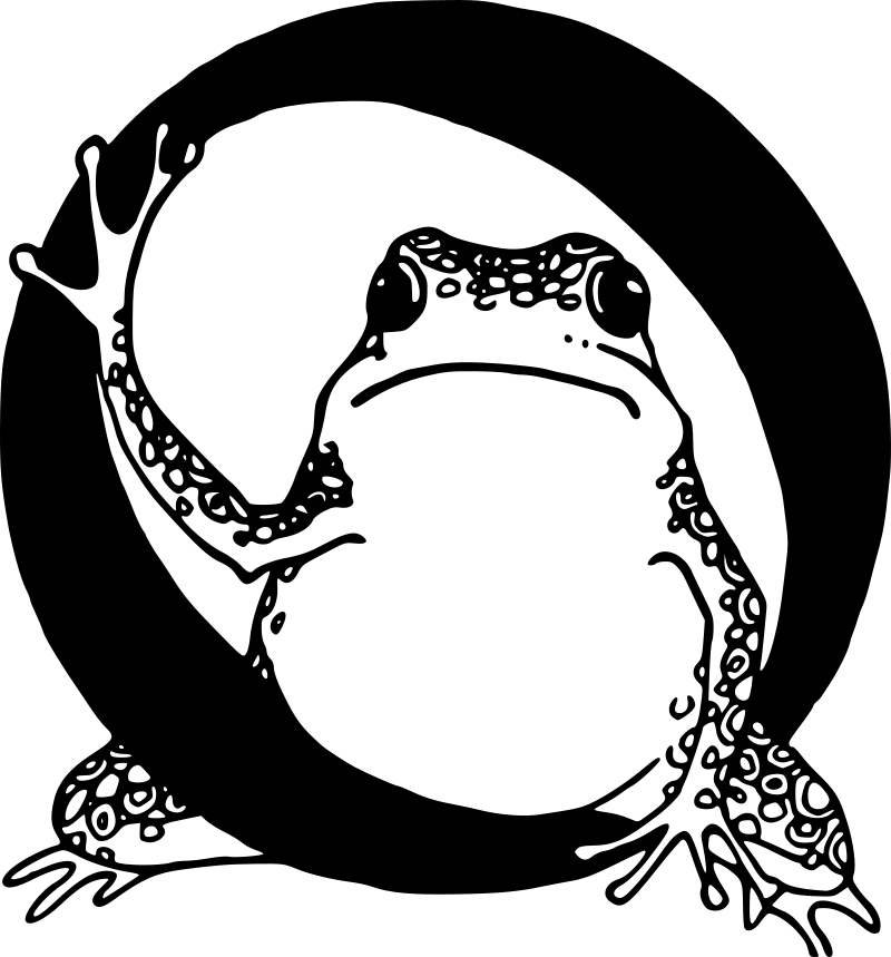 Initial O with frog