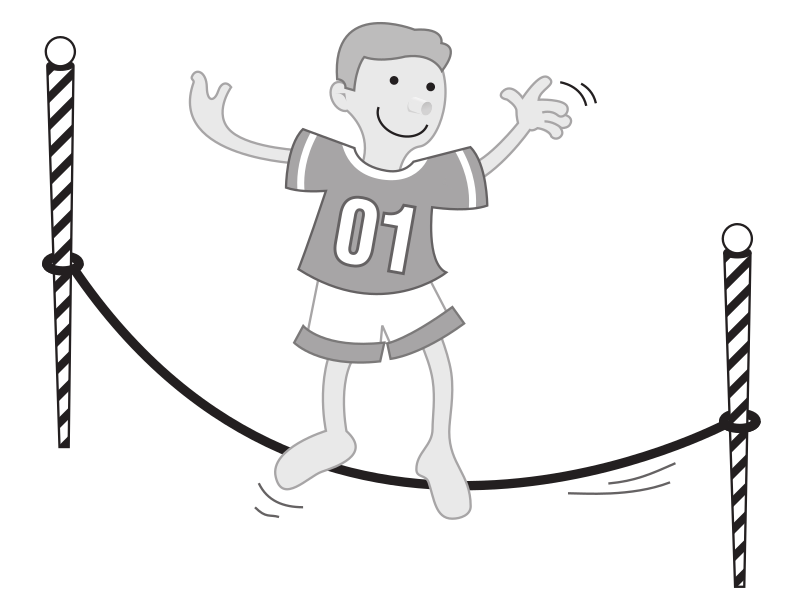 Kid balancing on a string