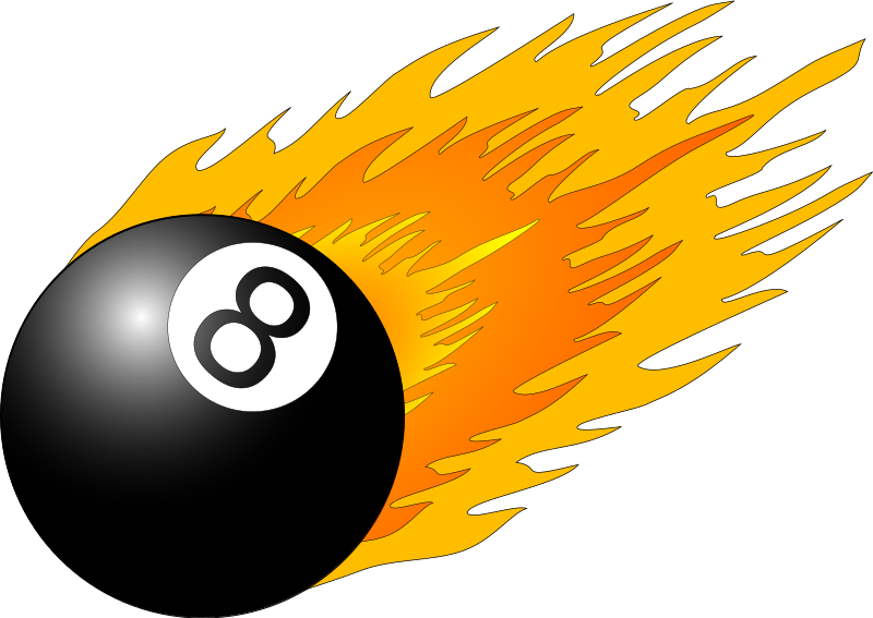 8ball with flames