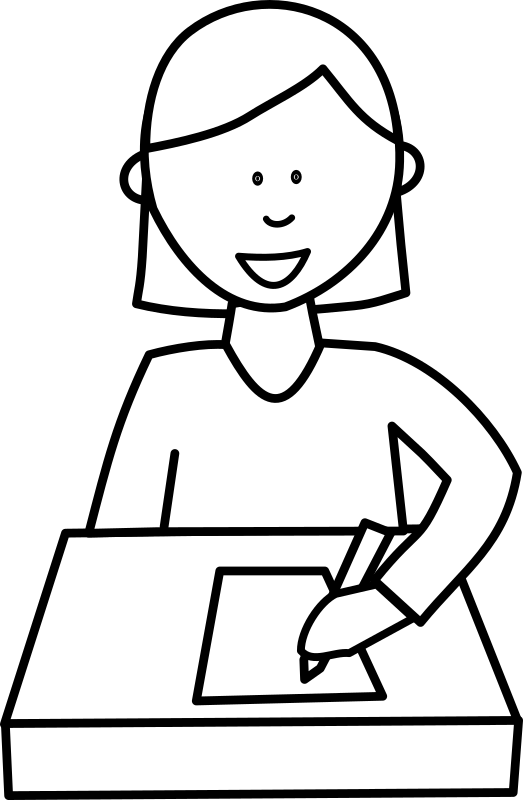 Élève écrivant / Student writing