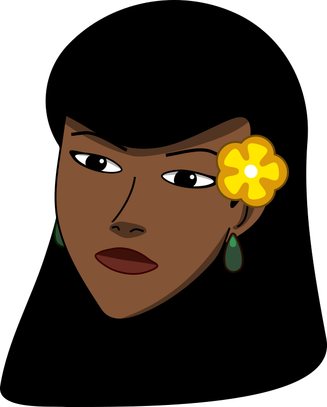 Woman head with flower