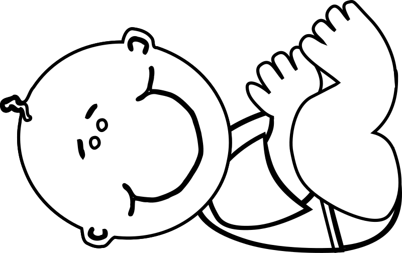 Baby boy lying - Outline