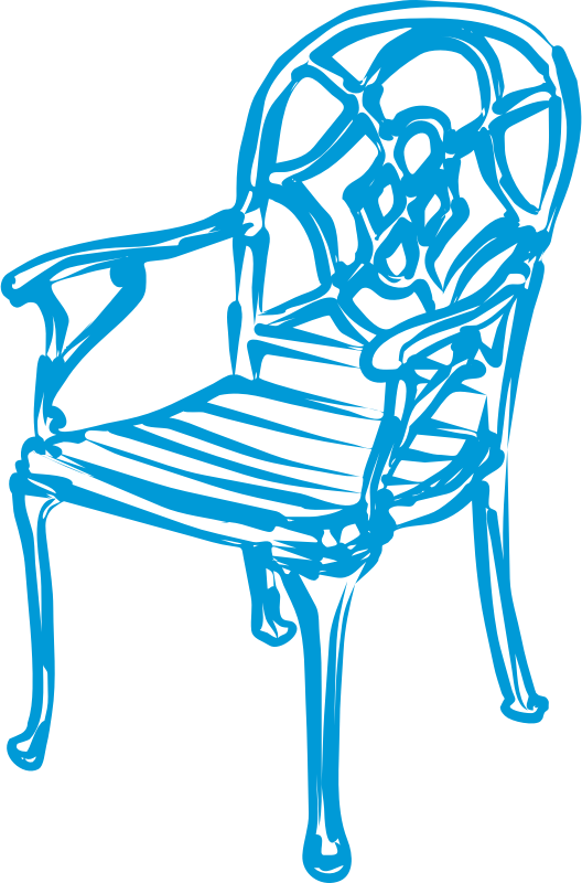 slim blue chair