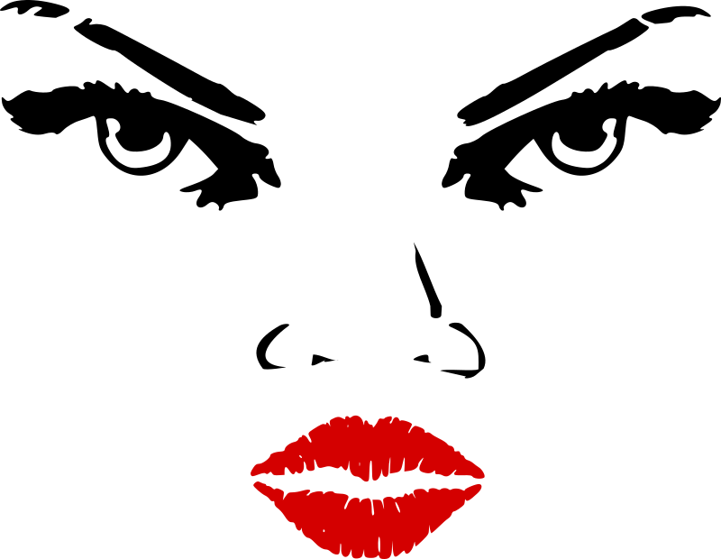 Woman eyes nose lips