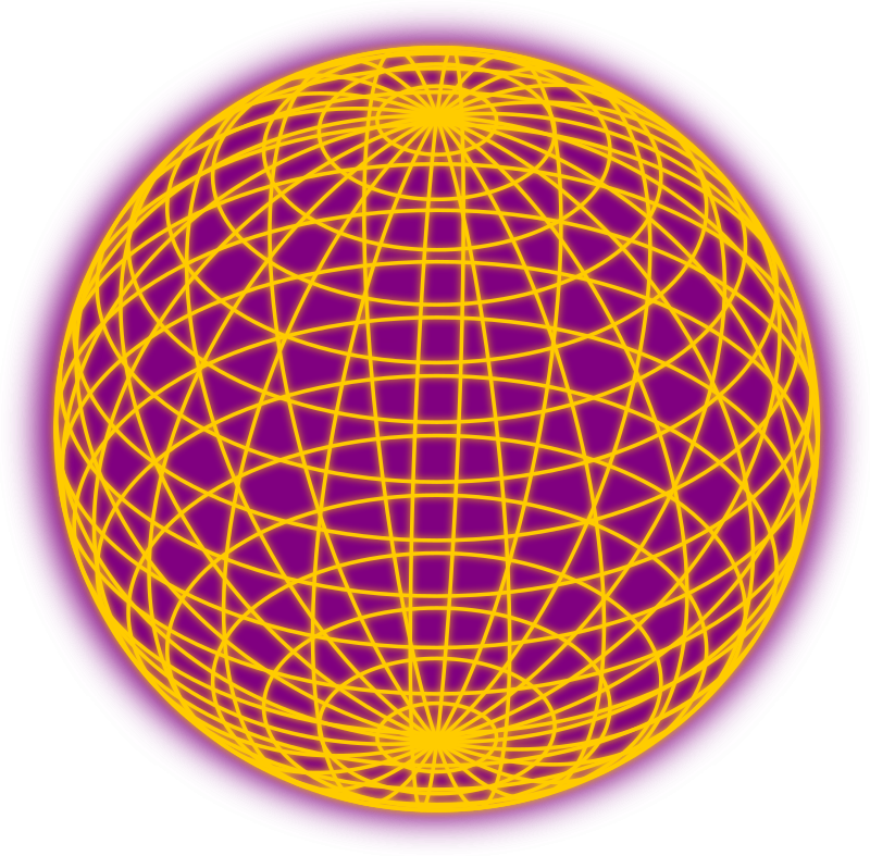Red wired globe outline