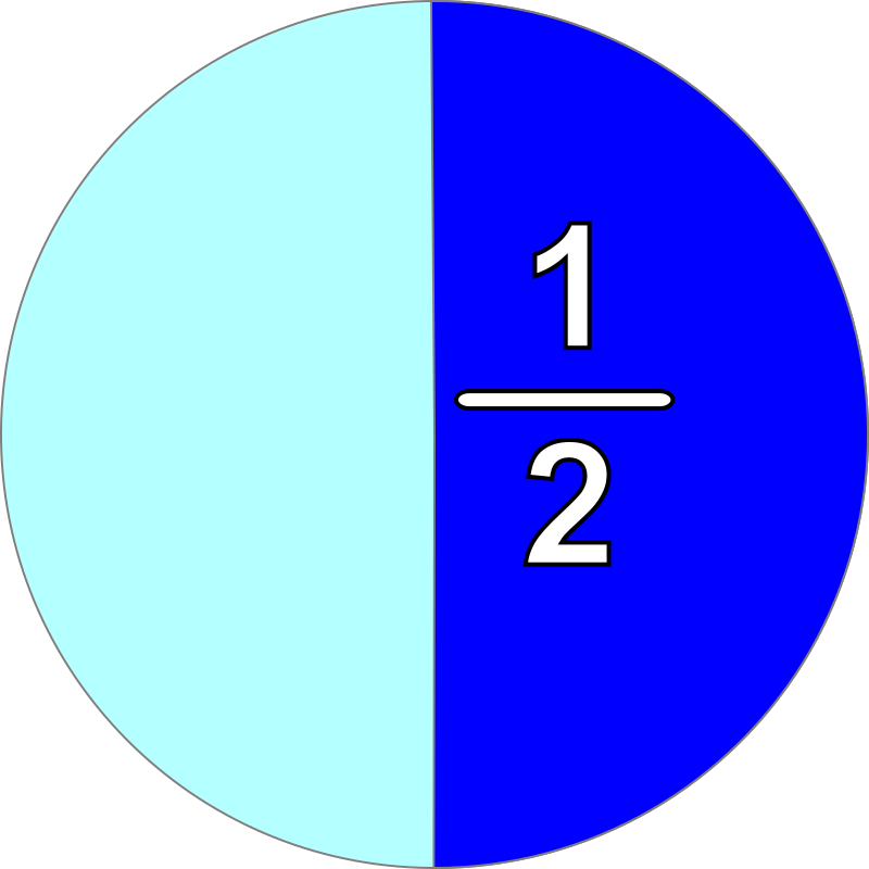 part and fraction 1/2