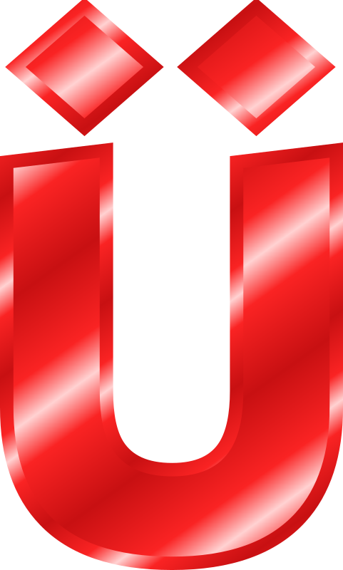 Effect Letters Alphabet red: Ü