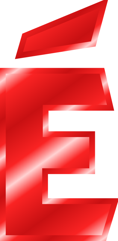 Effect Letters Alphabet red: É