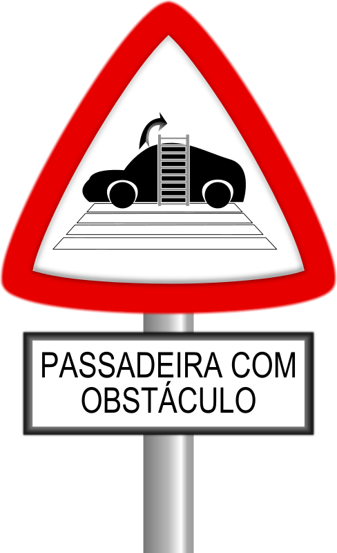 Passadeira com obstáculo
