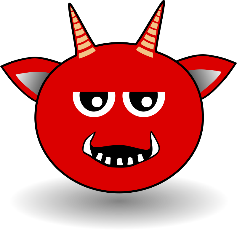 Little Red Devil Head Cartoon