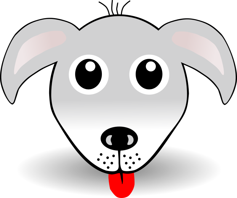 Funny Dog Face Grey Cartoon